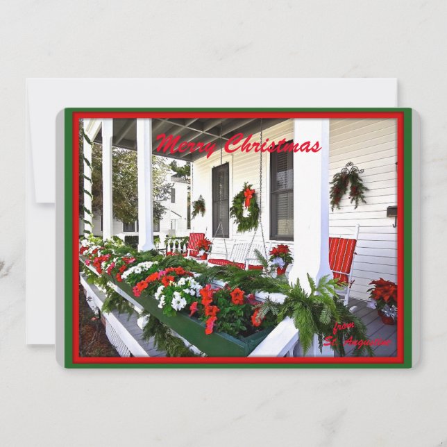 Merry Christmas from Sunny St Augustine Florida  Holiday Card (Front)