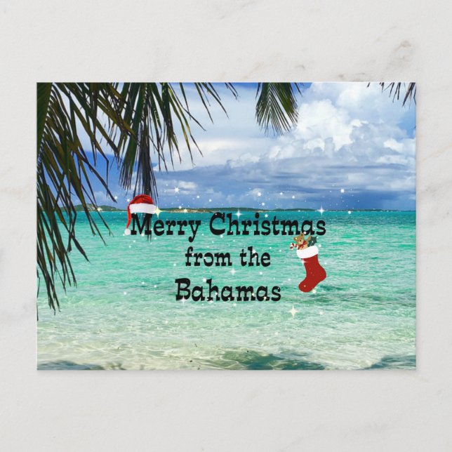 Merry Christmas from the Bahamas Holiday Postcard (Front)