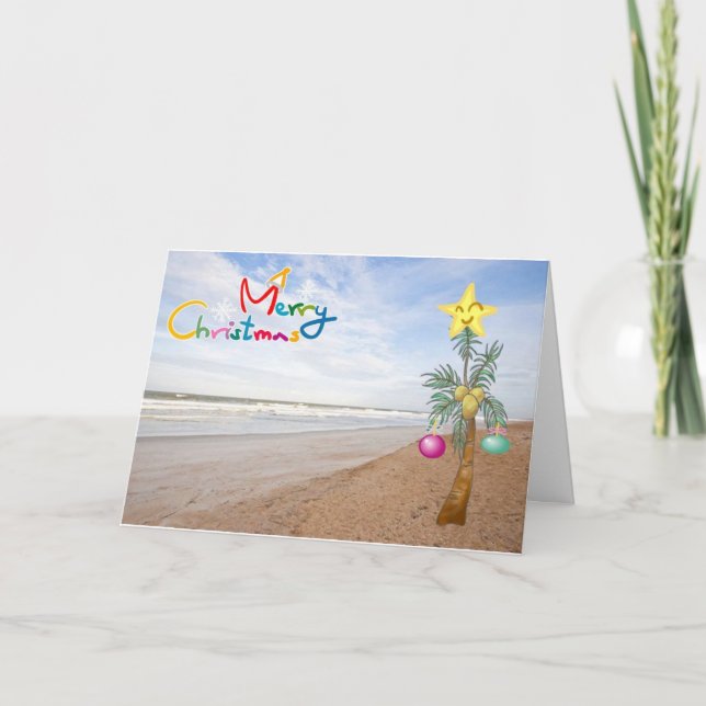 MERRY CHRISTMAS "FROM THE BEACH" HOLIDAY CARD (Front)