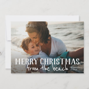 Merry Christmas from the beach photo holiday card