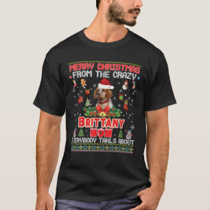 Merry Christmas From The Brittany Dog Mum Everybod T-Shirt