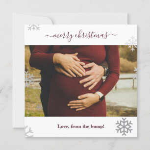 merry Christmas from the bump snowflakes photo Holiday Card