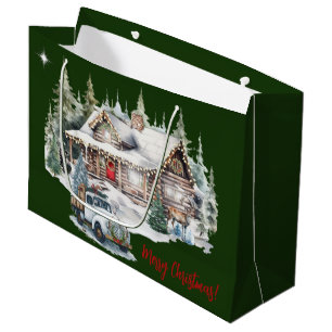 Merry Christmas from the Cabin Holiday Large Gift Bag