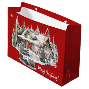 Merry Christmas from the Cabin Holiday  Large Gift Bag