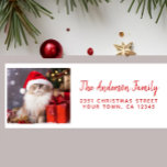 Merry Christmas from the Cat in a Santa Hat<br><div class="desc">Add the finishing touch to your holiday cards with these festive return address labels featuring a cat in a Santa hat! Personalise with your name and address for a fun, whimsical way to spread holiday cheer. Perfect for cat lovers and pet parents who want to coordinate with their Christmas cards—or...</div>