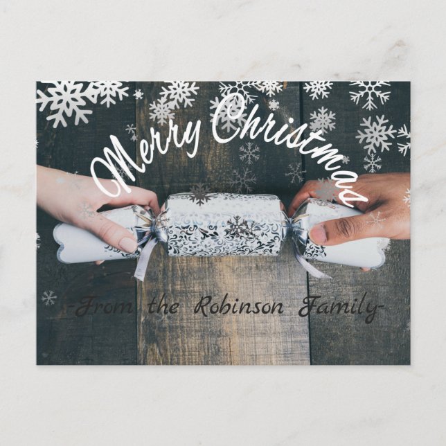 Merry Christmas From the Custom Name Postcards (Front)