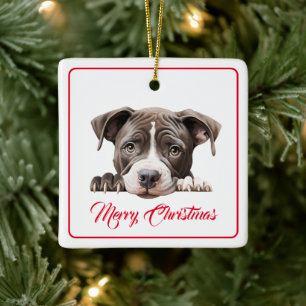 Merry Christmas from the Dog Ceramic Ornament