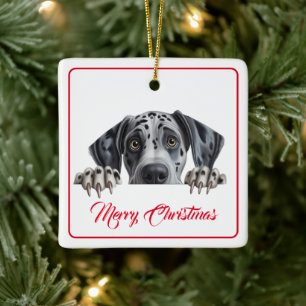 Merry Christmas from the Dog Ceramic Ornament