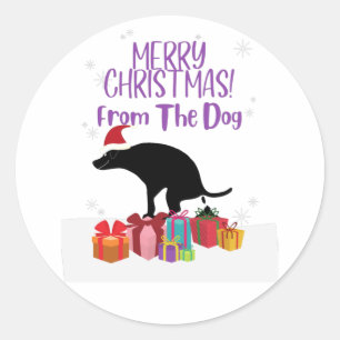 Merry Christmas from the Dog Classic Round Sticker