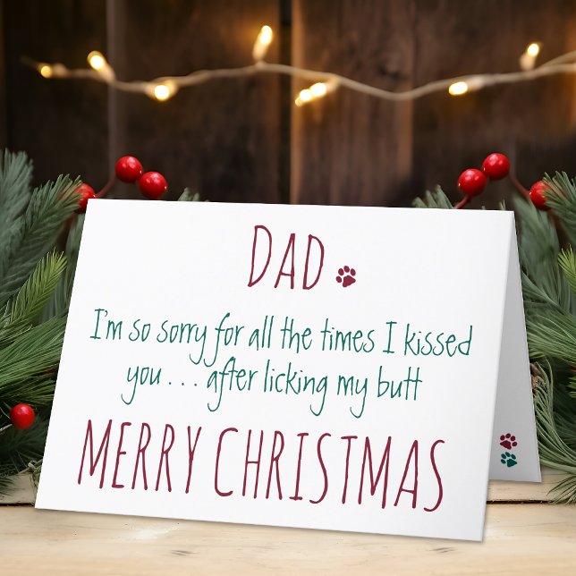Merry Christmas From The Dog - Humour Funny Dog Da Holiday Card (Creator Uploaded)
