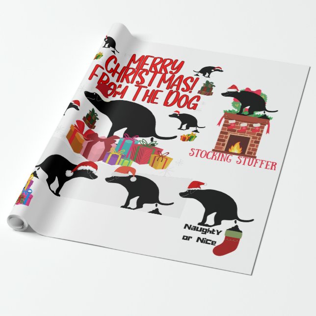 Merry Christmas from the Dog Wrapping Paper (Unrolled)