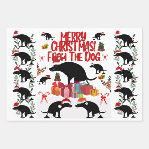Merry Christmas from the Dog Wrapping Paper Sheet