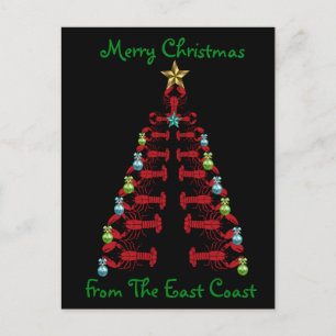 Merry Christmas from the East Coast lobster tree  Postcard