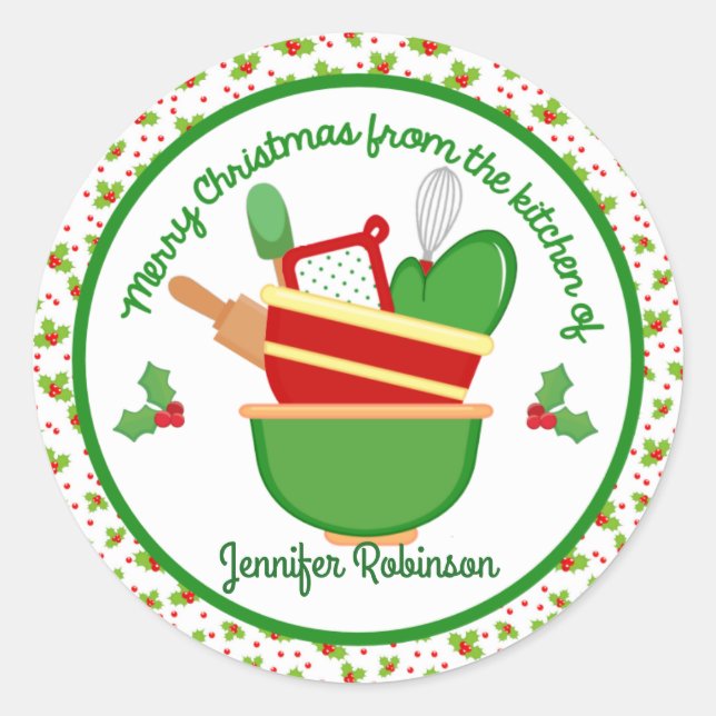 Merry Christmas from the kitchen of Classic Round Sticker (Front)