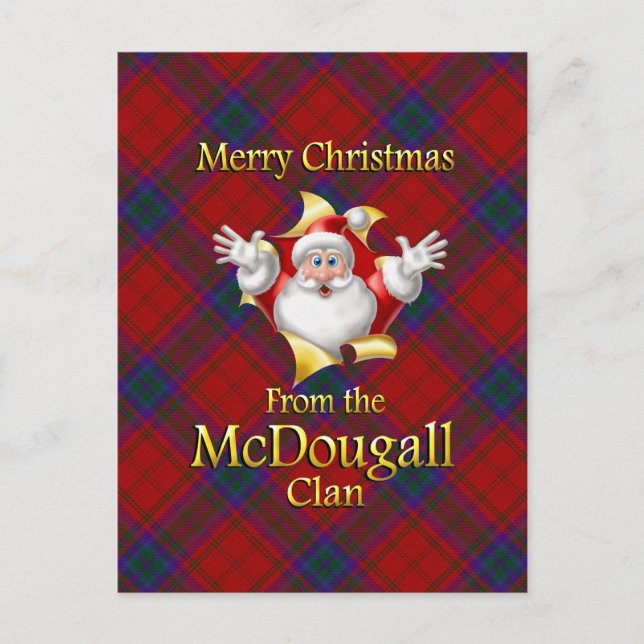 Merry Christmas From the McDougall Clan Holiday Postcard (Front)