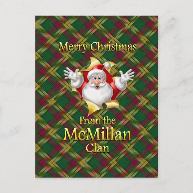 Merry Christmas From the McMillan Clan Holiday Postcard (Front)