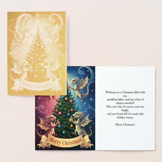 Merry Christmas from the Ornament Dragons Foil Card (Display)