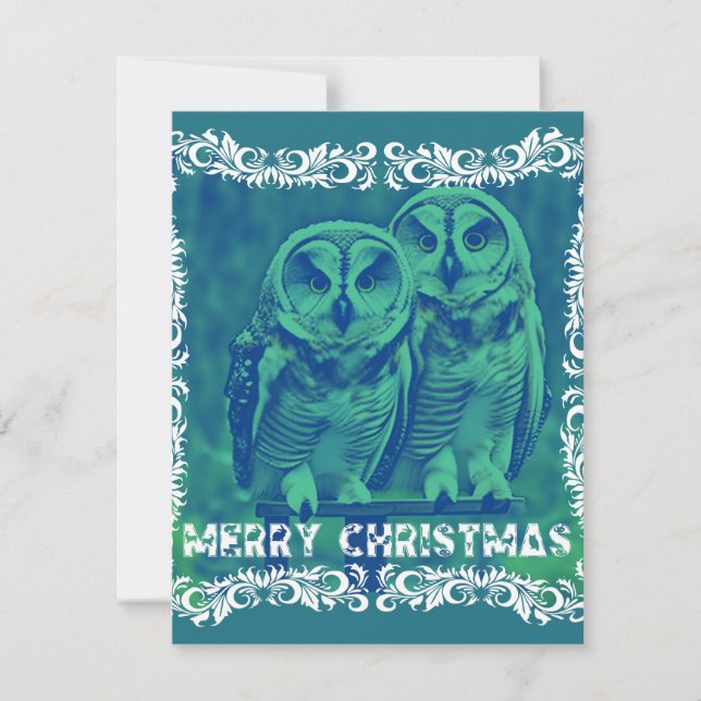 Merry Christmas from the Owls Green Card (Front)
