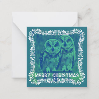 Merry Christmas from the Owls in the Bayou Green Card