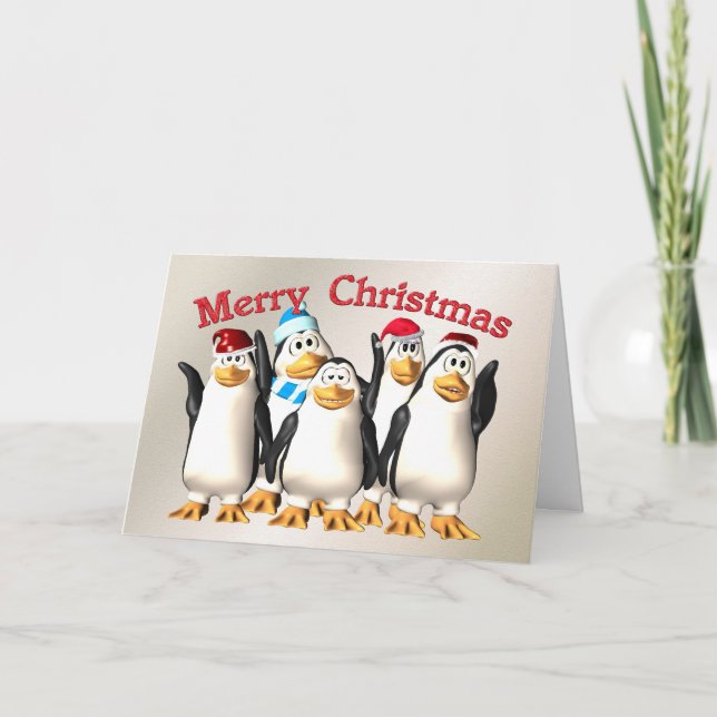 Merry Christmas from the penguin gang Holiday Card (Front)