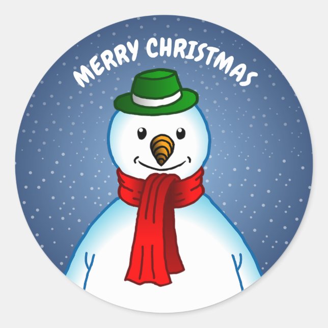 Merry Christmas from The Snowman Classic Round Sticker (Front)