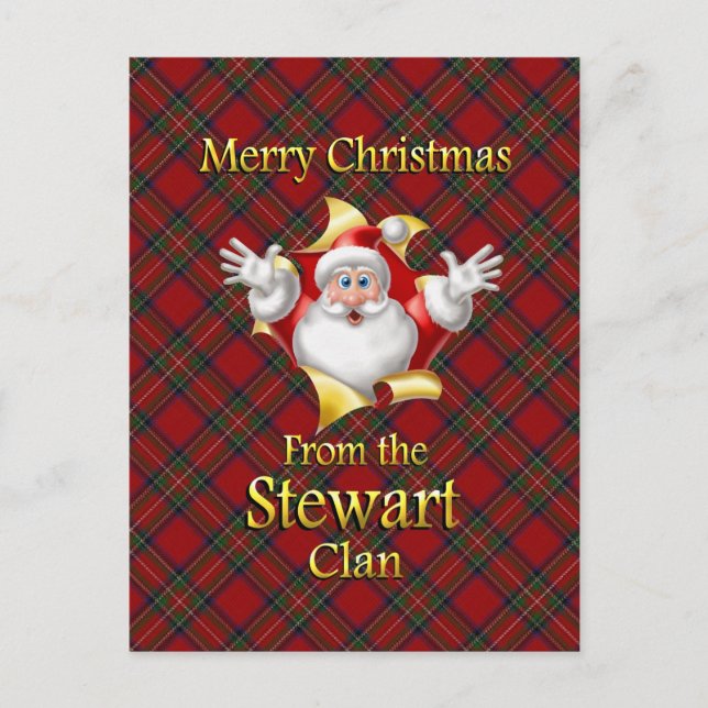 Merry Christmas From the Stewart Clan Holiday Postcard (Front)