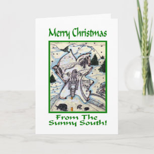 Merry Christmas From The Sunny South Biker Greetin Holiday Card