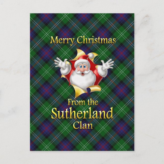 Merry Christmas From the Sutherland Clan Holiday Postcard (Front)