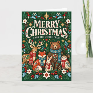 Merry Christmas From the Whole Crew Woodland Folk  Card