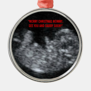 Merry Christmas From The Womb Metal Tree Decoration