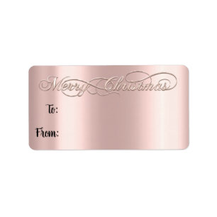 Merry Christmas From To Hand Lettered Rose Powder Label