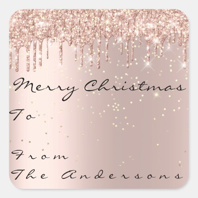 Merry Christmas From To Holdidays Seasonal Gift Square Sticker (Front)