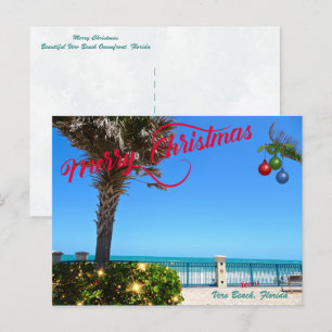 Merry Christmas from Vero Beach Florida Oceanfront Holiday Postcard