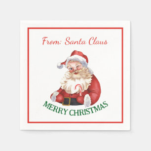 Merry Christmas From Vintage Santa Claus Napkin