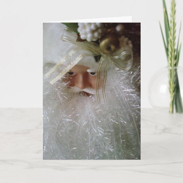 MERRY CHRISTMAS FROM VINTAGE SANTA HOLIDAY CARD (Front)