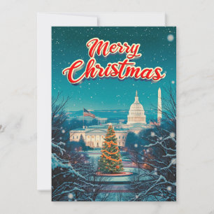 Merry Christmas From Washington Dc Vintage Retro  Holiday Card