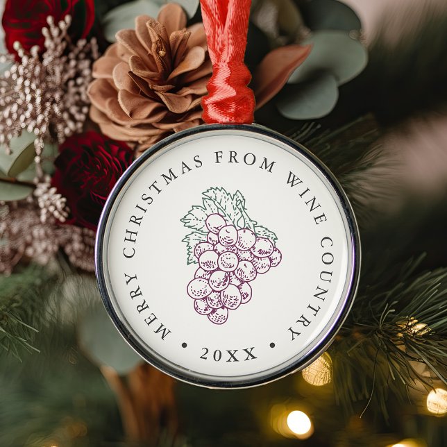 Merry Christmas from Wine Country Metal Tree Decoration (Creator Uploaded)