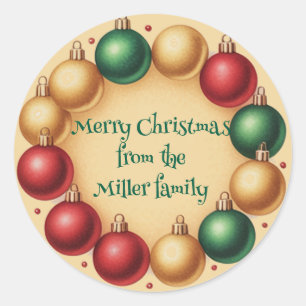 Merry Christmas from Your Family Personalized  Classic Round Sticker
