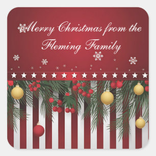 Merry Christmas from (your family) Square Sticker
