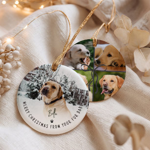 Merry Christmas From Your Fur Baby 5 Photo Dog Ceramic Tree Decoration