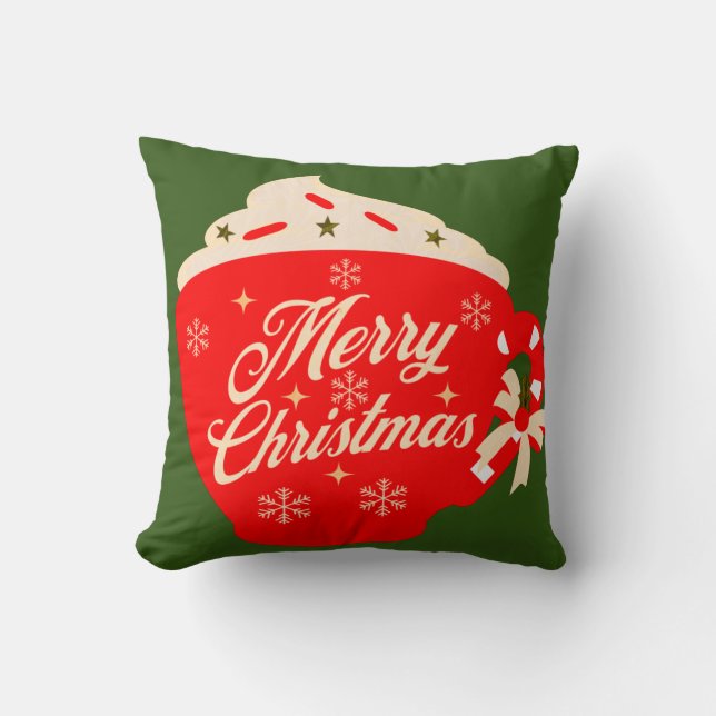 Merry Christmas Frosting Snowflakes Sprinkles  Cushion (Front)