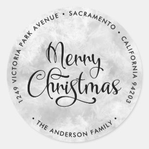 Merry Christmas Frosty Return Address Labels
