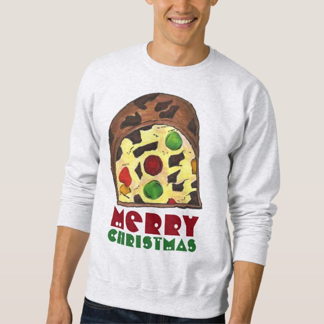 Merry Christmas Fruit Cake Ugly Xmas Sweater (Front)