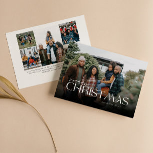 Merry Christmas Full Photo Modern Script Holiday Card