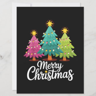 Merry Christmas Fun Colourful Christmas Tree Desig