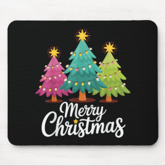 Merry Christmas Fun Colourful Christmas Tree Desig Mouse Mat