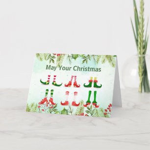 Merry Christmas Fun New Shoes Humour Holiday Card