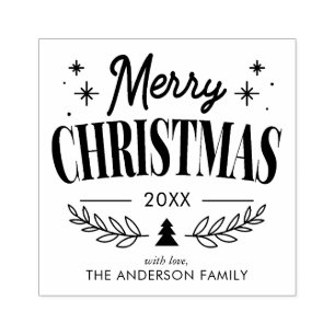 "Merry Christmas" Fun Rubber Stamp