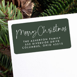 Merry Christmas fun script simple holiday address Label