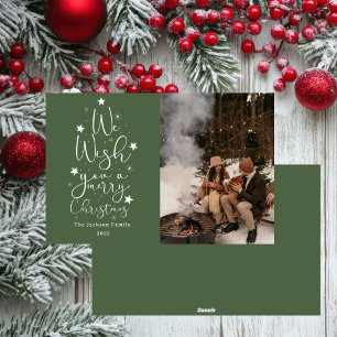 Merry Christmas fun time family photo Holiday Card